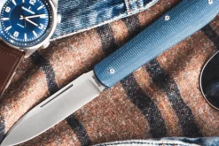 Couteau pliant Böker Coffin Denim 112944 manche en micarta bleu 10,7cm