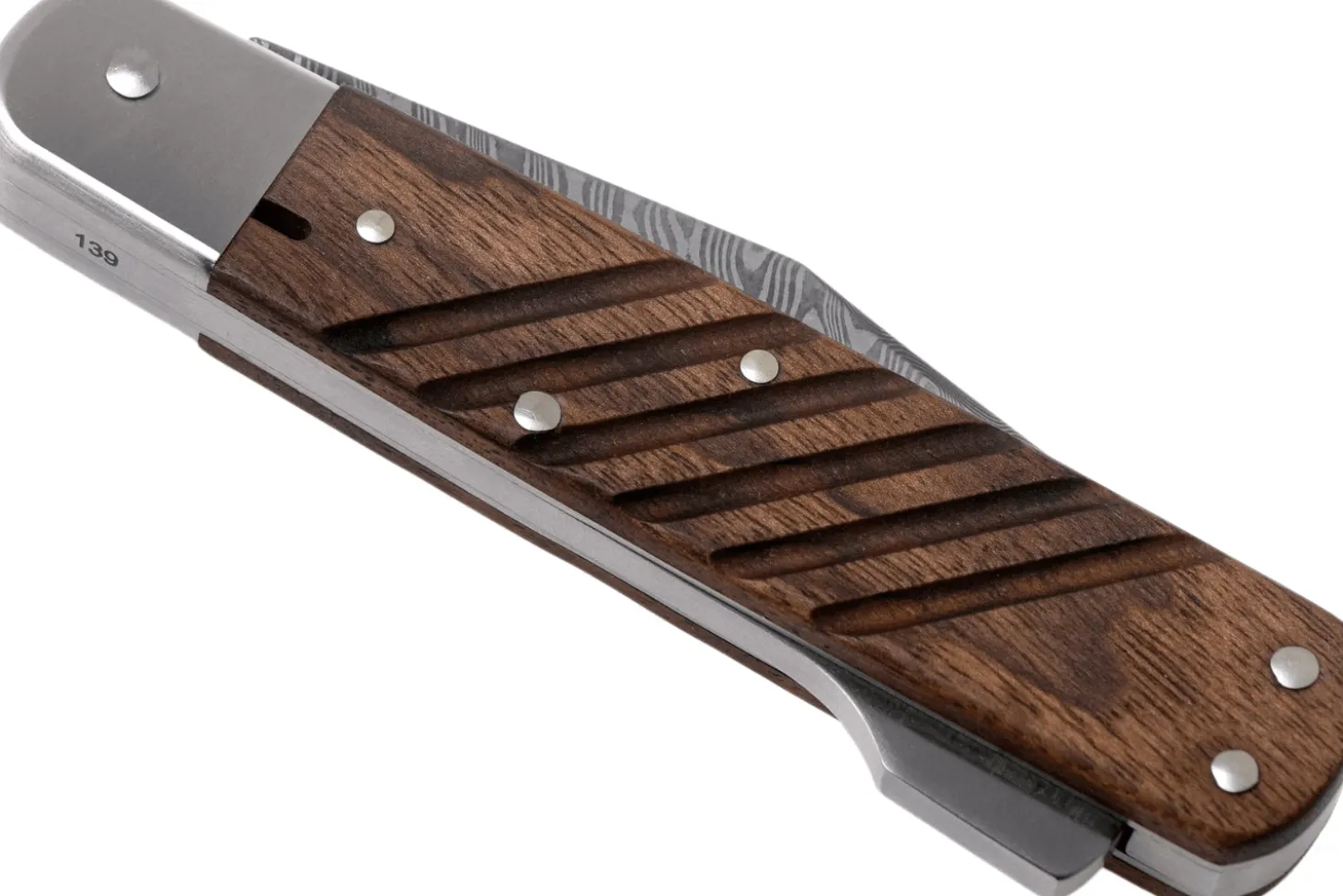 Couteau pliant Böker 98K Damas 110715DAM manche en bois de noyer 11cm