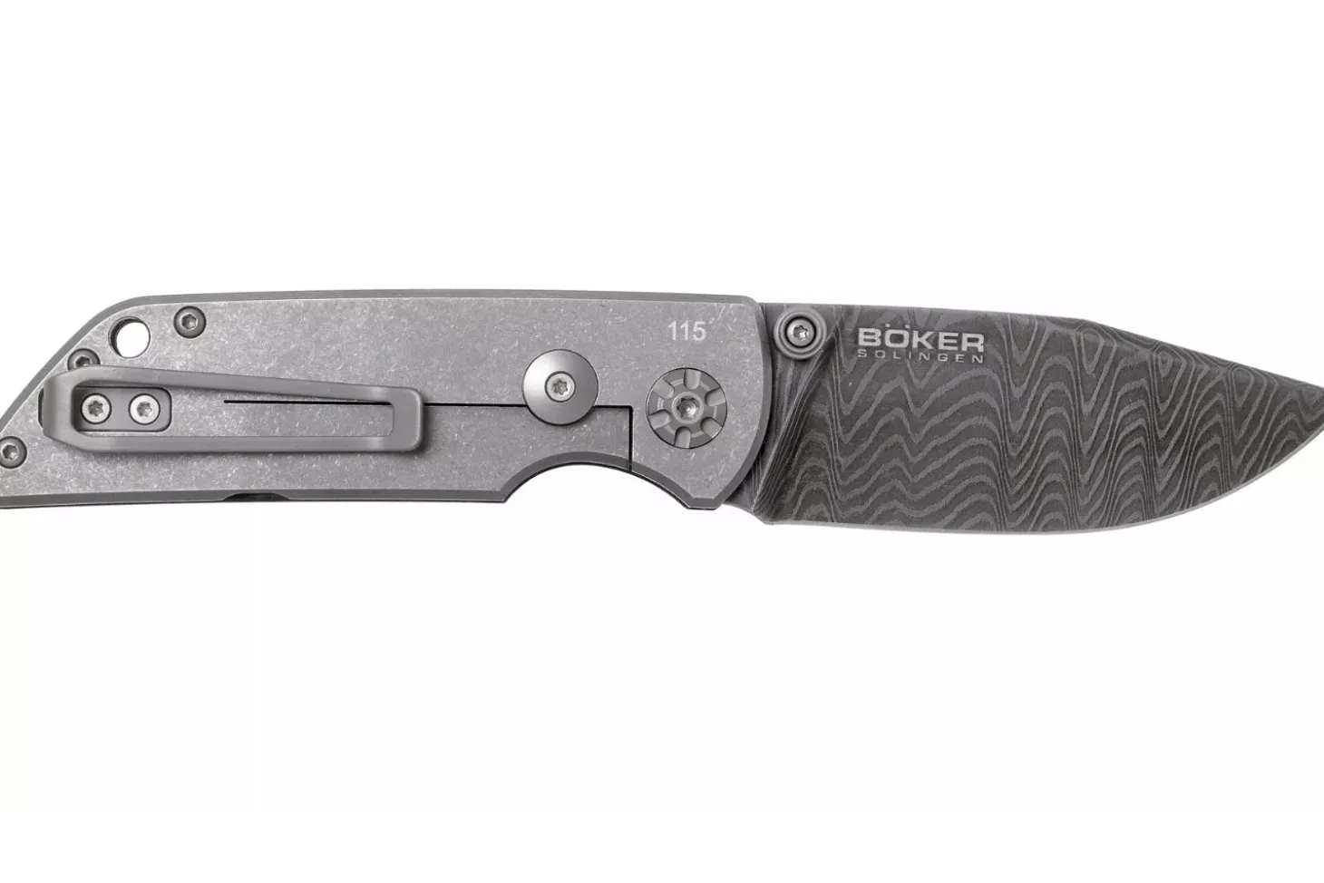 Couteau pliant Böker M4 Sherman Damas 110662DAM lame damassée manche en micarta noir 9,8cm