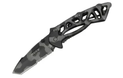 Couteau pliant BUCK BONES n°870CMX semi-dentelé camouflage 11,5cm