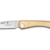 Couteau pliant capucin Claude Dozorme manche buis gravure truite 12,5cm
