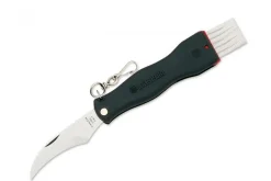 Couteau pliant à champignon Maserin noir 11cm + brosse intégrée