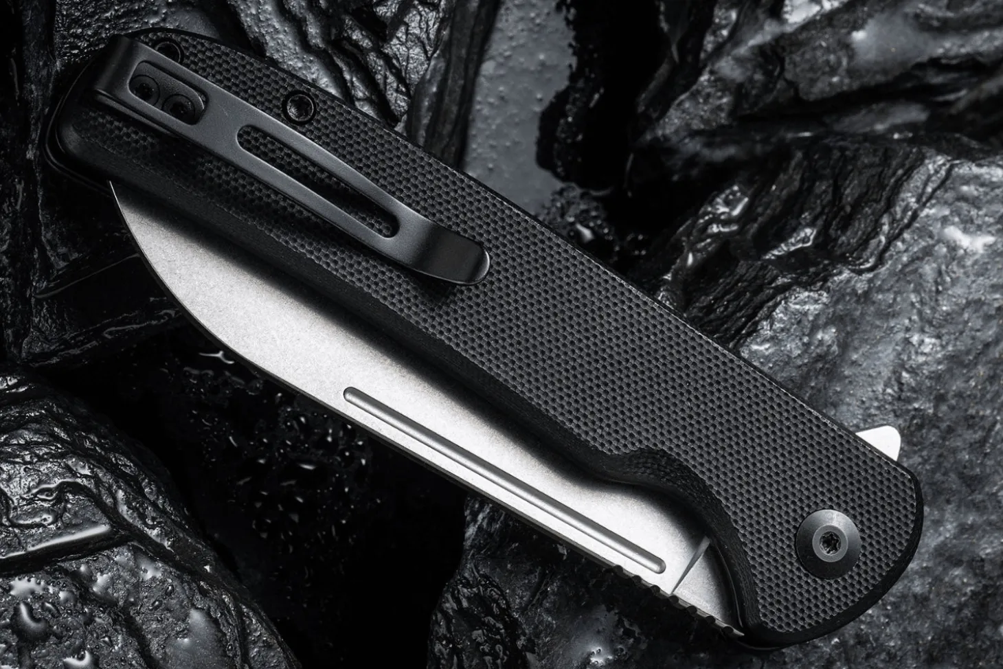 Couteau pliant CIVIVI Chevalier C200221 manche en G10 et fibre de carbone noir 11,2cm