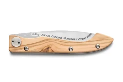 Couteau pliant Compostelle Voie d'Arles Claude Dozorme manche olivier 12,5cm