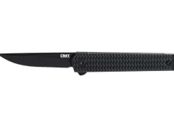 Couteau pliant CRKT CEO Microflipper 7081D2K.CR manche en aluminium noir 8cm + clip de poche