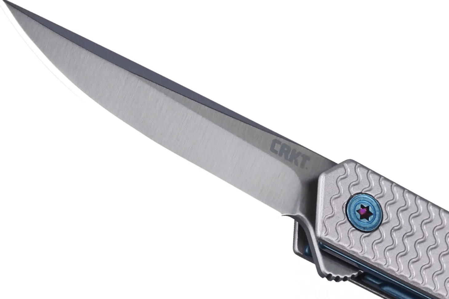 Couteau pliant CRKT CEO Microflipper 7081 manche en aluminium gris 8,25cm