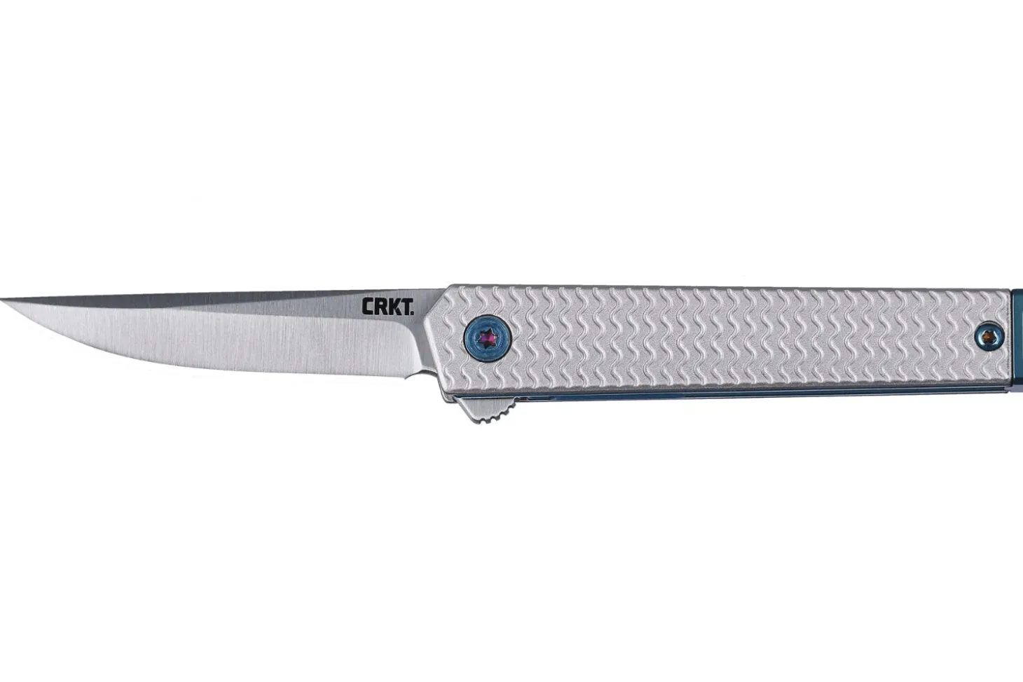 Couteau pliant CRKT CEO Microflipper 7081 manche en aluminium gris 8,25cm