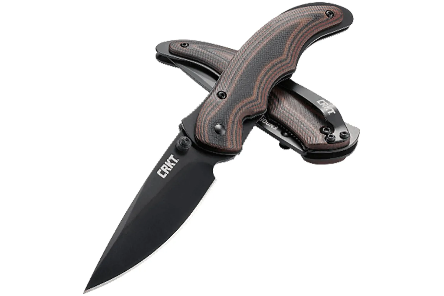 Couteau pliant CRKT Endorser manche G10 noir marron strié 10,5cm