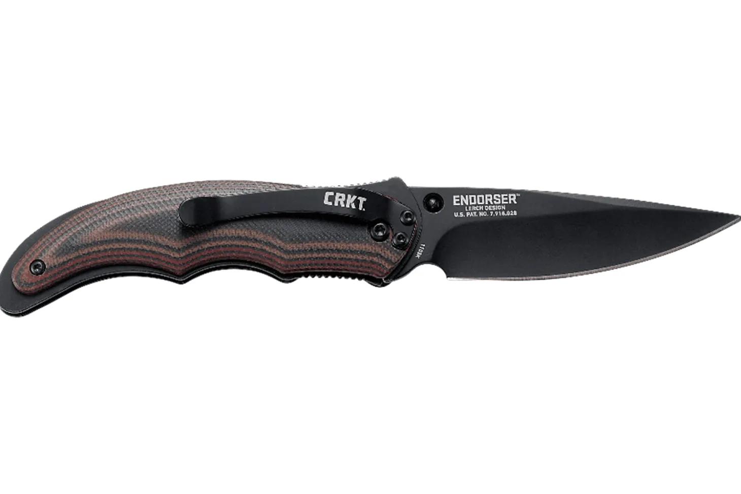Couteau pliant CRKT Endorser manche G10 noir marron strié 10,5cm