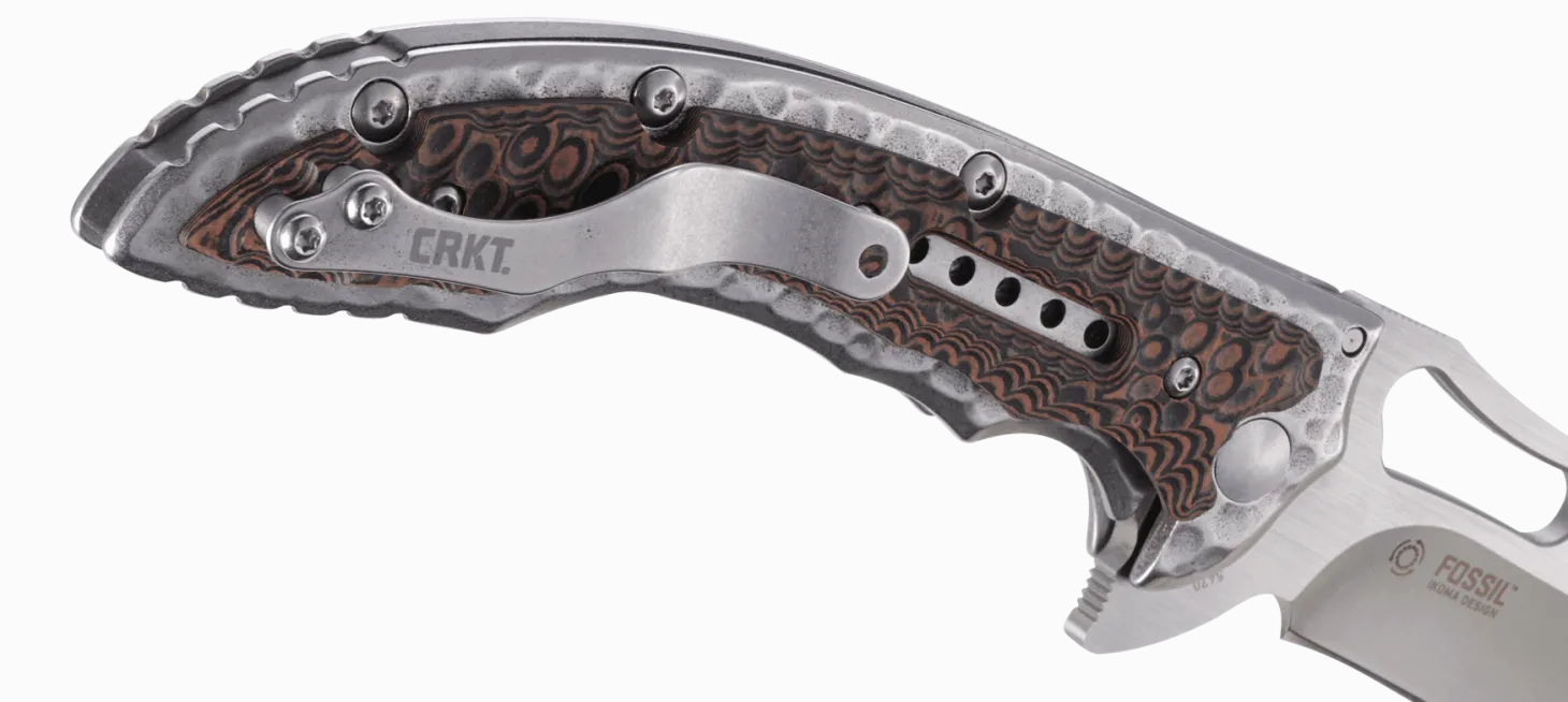 Couteau pliant CRKT FOSSIL 5470 manche martelé 12,6cm