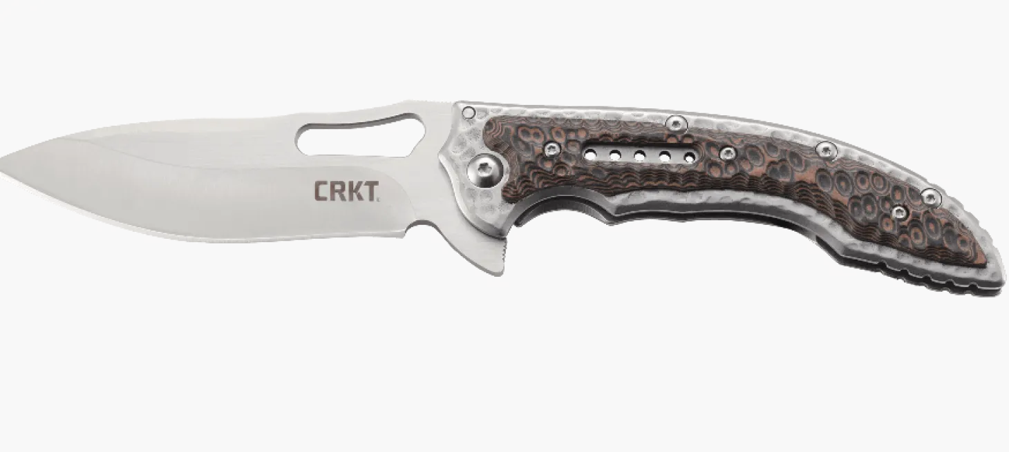 Couteau pliant CRKT FOSSIL 5470 manche martelé 12,6cm