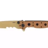 Couteau pliant CRKT M16-10DZ 1610DZ lame tanto semi-dentée manche en nylon / fibres de verre désert 10cm