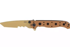 Couteau pliant CRKT M16-10DZ 1610DZ lame tanto semi-dentée manche en nylon / fibres de verre désert 10cm