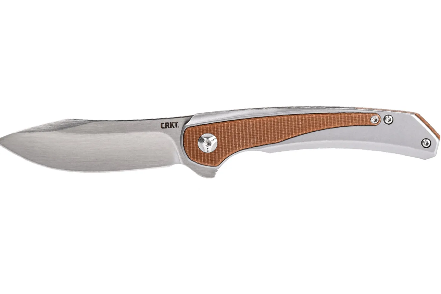 Couteau pliant CRKT Padawan 6070.CR manche acier inox et micarta marron 10,5cm + clip de poche
