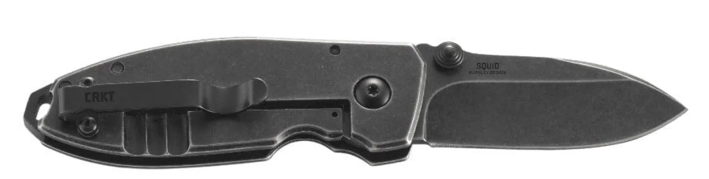 Couteau pliant CRKT SQUID 2490KS manche acier inox noir 8,8cm