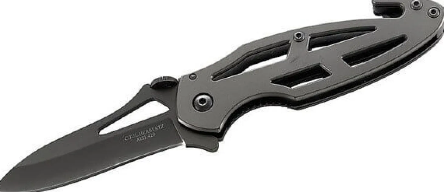 Couteau pliant de secours Herbertz 236710 manche perforé en acier 10cm