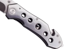 Couteau pliant de secours Herbertz 211712 tout inox manche ajouré 11,8cm