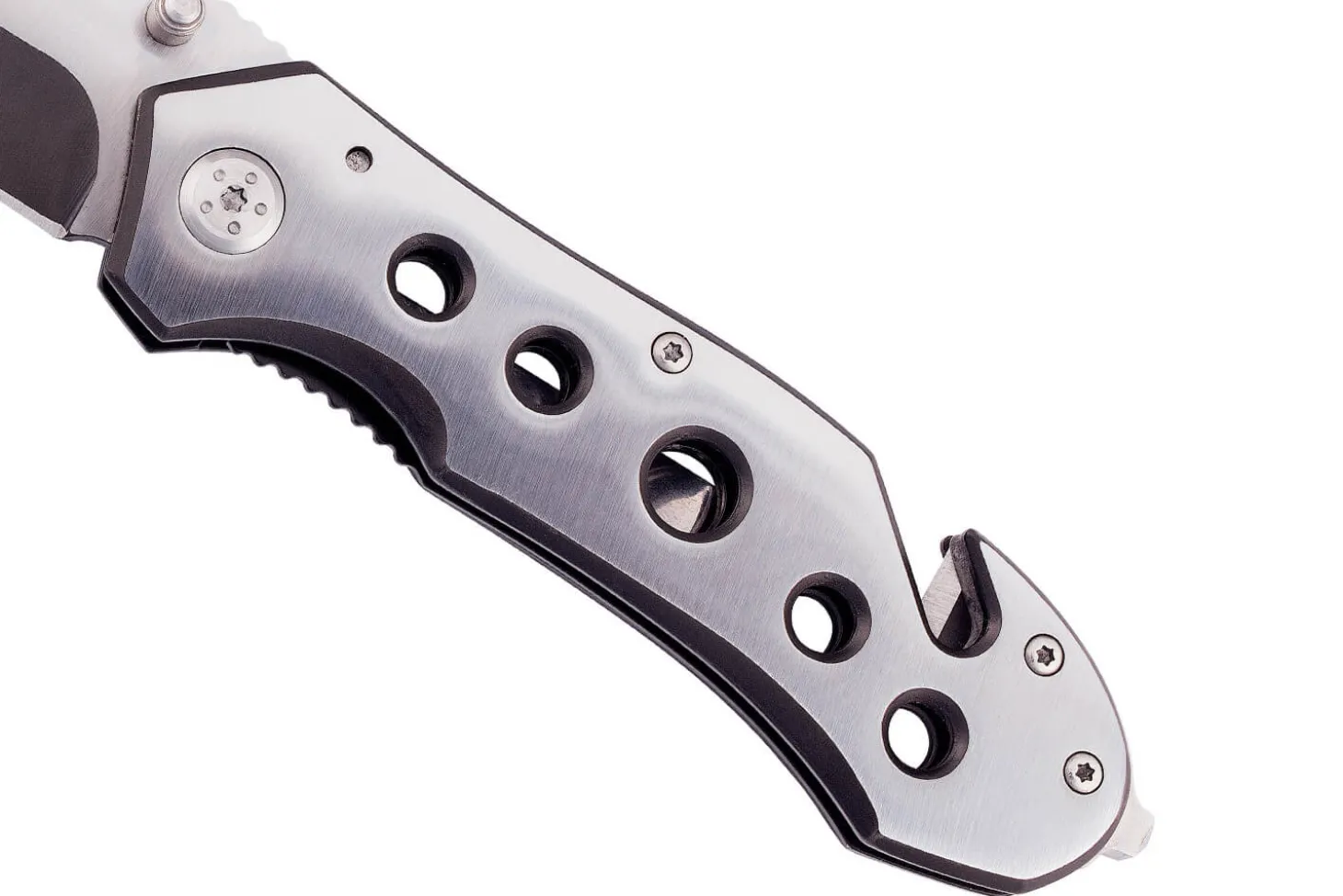 Couteau pliant de secours Herbertz 211712 tout inox manche ajouré 11,8cm