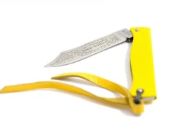 Couteau pliant Douk-Douk 815 acier inox manche métal jaune chromé 11cm