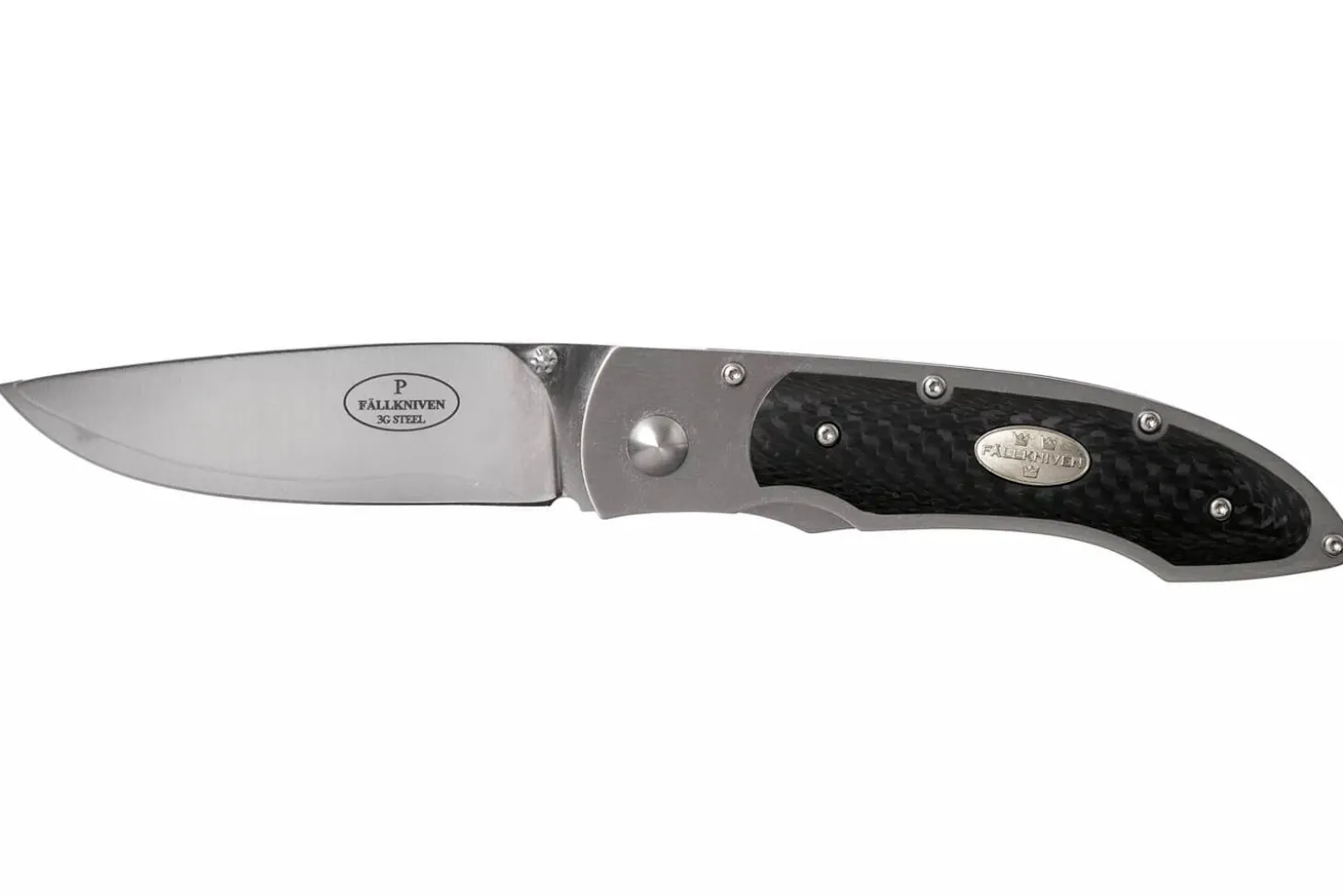 Couteau pliant Fallkniven P3G manche fibre de carbone noir 10,3cm + étui Cordura