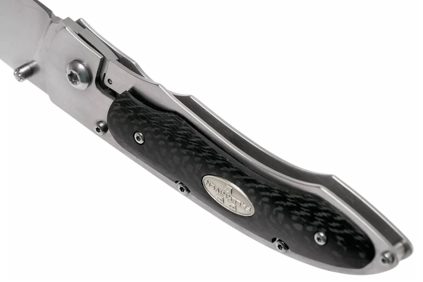 Couteau pliant Fallkniven P3G manche fibre de carbone noir 10,3cm + étui Cordura