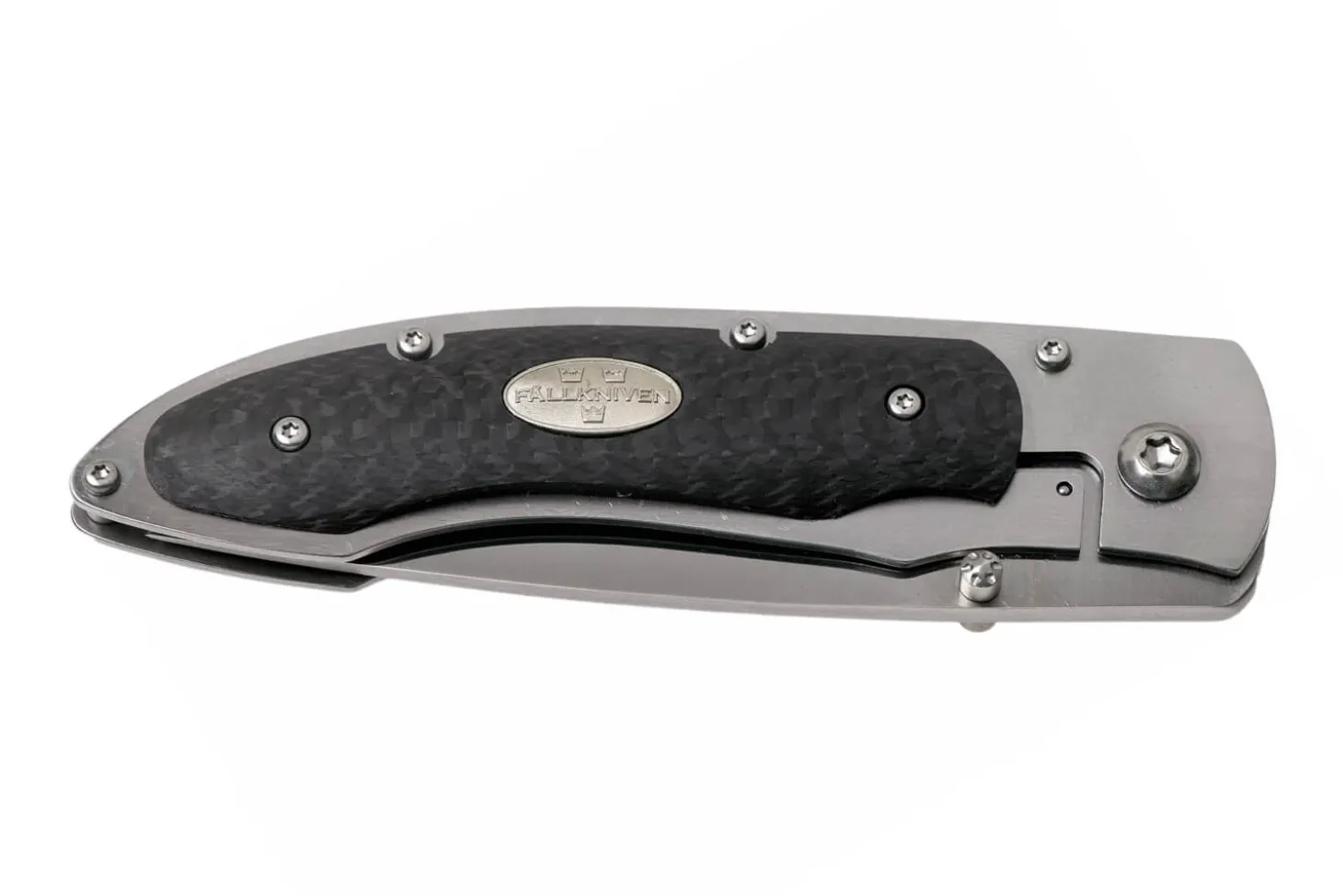 Couteau pliant Fallkniven P3G manche fibre de carbone noir 10,3cm + étui Cordura