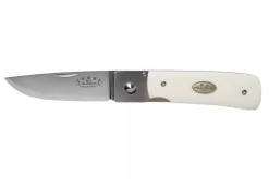 Couteau pliant Fallkniven RL1EY manche Elforyn imitation ivoire 9,5cm + étui en daim
