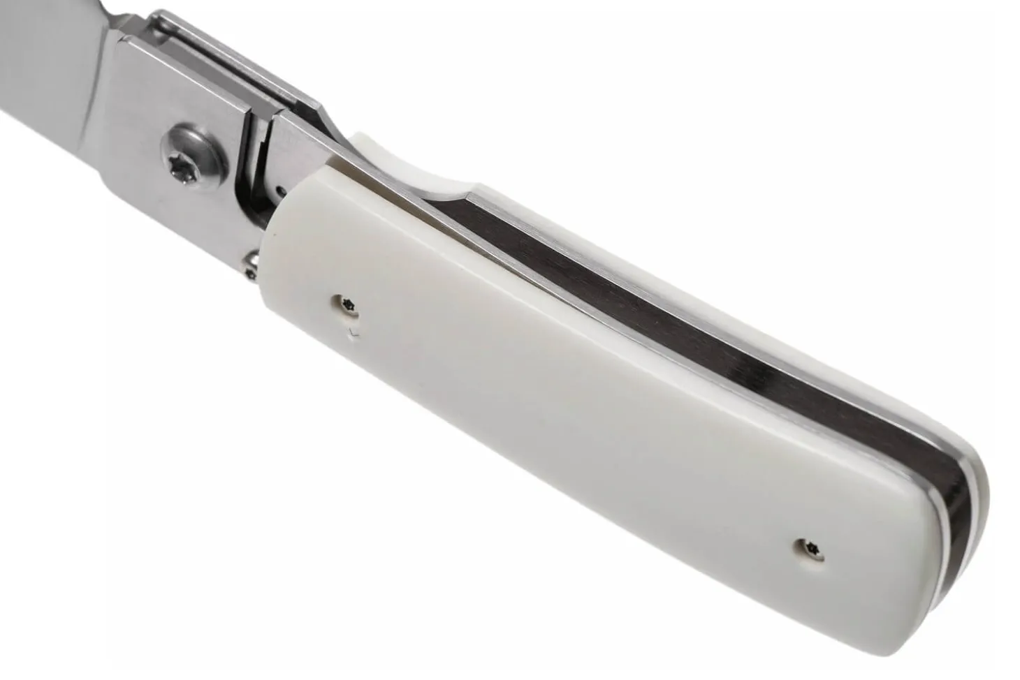 Couteau pliant Fallkniven RL1EY manche Elforyn imitation ivoire 9,5cm + étui en daim
