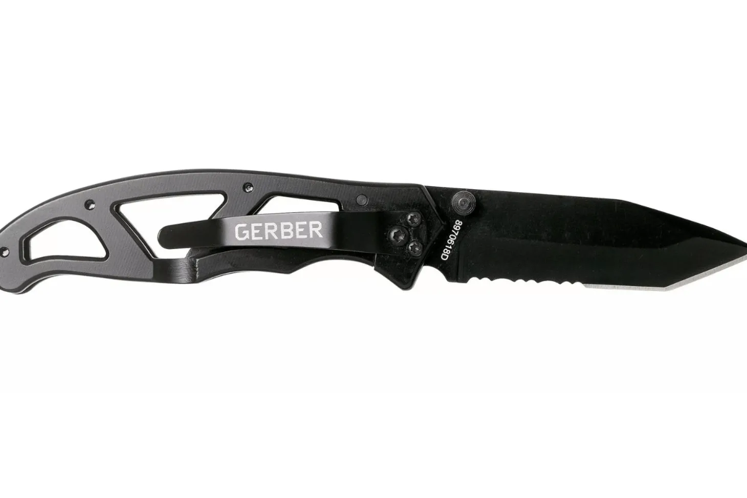 Couteau pliant Gerber Paraframe I Tanto GE003628 manche squelette en acier inox noir 10,5cm
