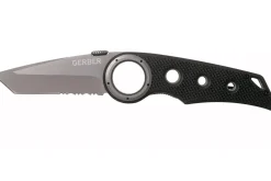 Couteau pliant Gerber Remix Tactical GE003641 lame Tanto manche troué en G10 noir 12cm