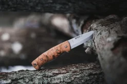 Couteau pliant Helle Bleja H625 manche en bois de bouleau 11,7cm + gaine en cuir