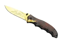Couteau pliant Herbertz 10000363 lame dorée manche dragon 12cm
