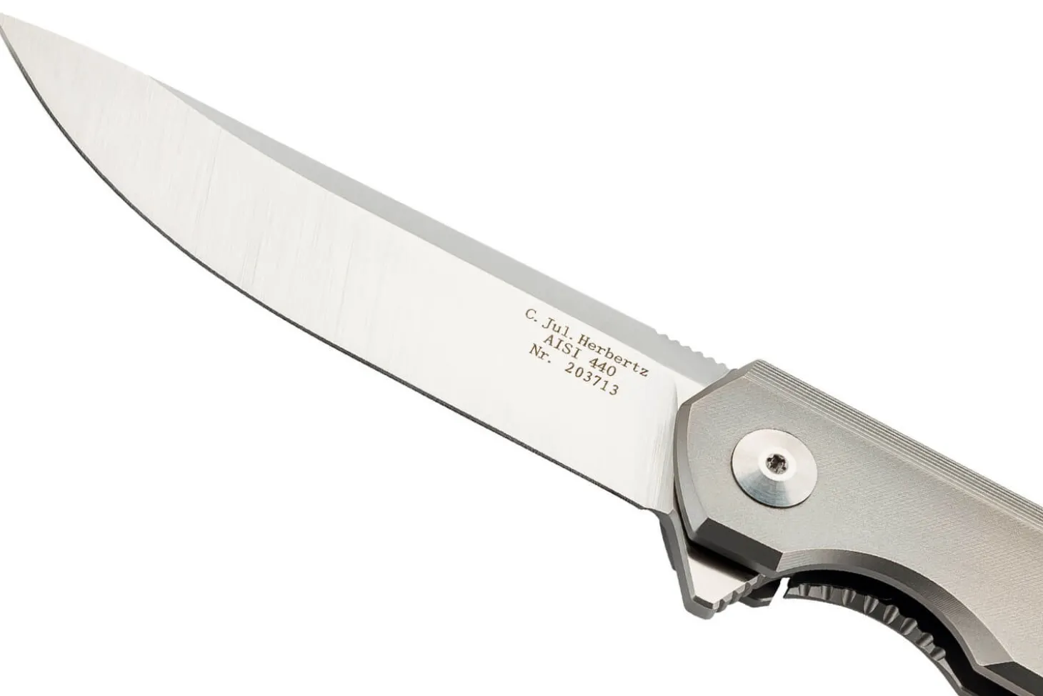 Couteau pliant Herbertz 203713 manche design fin et moderne en titane 12,2cm