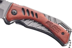 Couteau pliant Herbertz 582909 manche en titane/bois de cocobolo 9cm + chaîne à billes