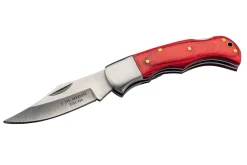 Couteau pliant Herbertz 593808 manche pakkawood rouge et rivets laiton 8cm