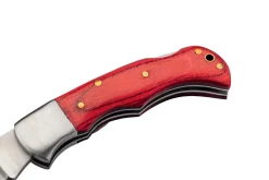 Couteau pliant Herbertz 593808 manche pakkawood rouge et rivets laiton 8cm