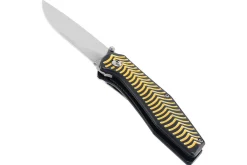 Couteau pliant Herbertz 568512 manche aluminium décor stries dorées 11,5cm