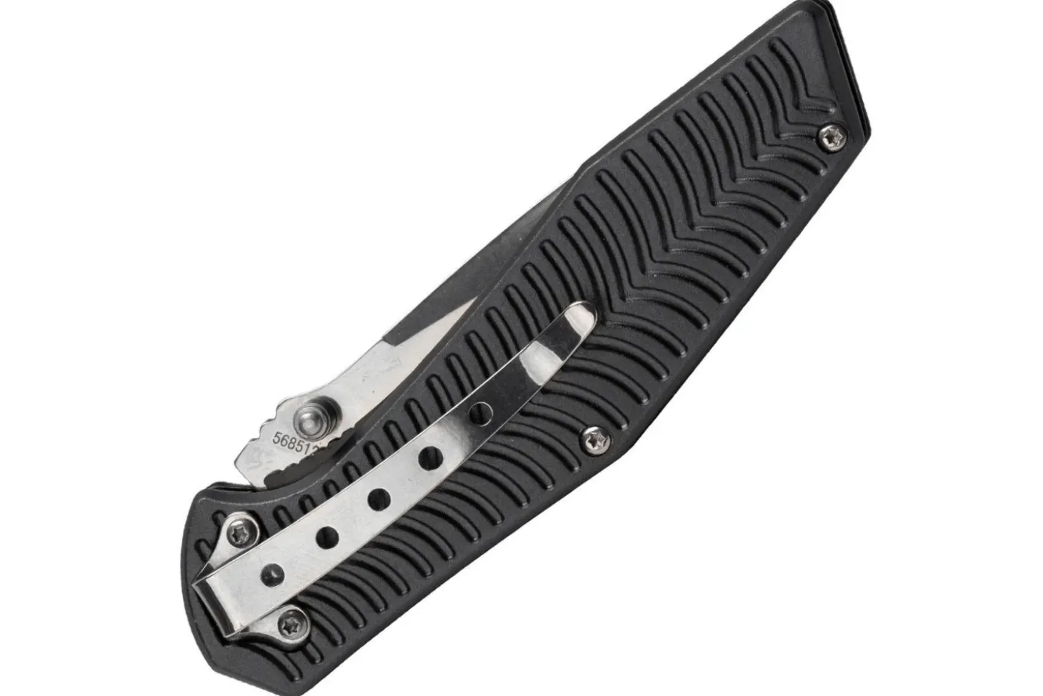 Couteau pliant Herbertz 568512 manche aluminium décor stries dorées 11,5cm
