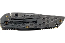 Couteau pliant Herbertz 584612 manche avec index cranté stonewashed sombre tout inox 12cm