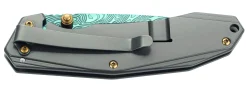 Couteau pliant Herbertz 533912 manche en acier inox finition damassée 11,3cm
