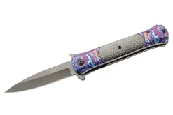 Couteau pliant Herbertz 590912 manche inox imprimé multicolore 11,5cm + étui