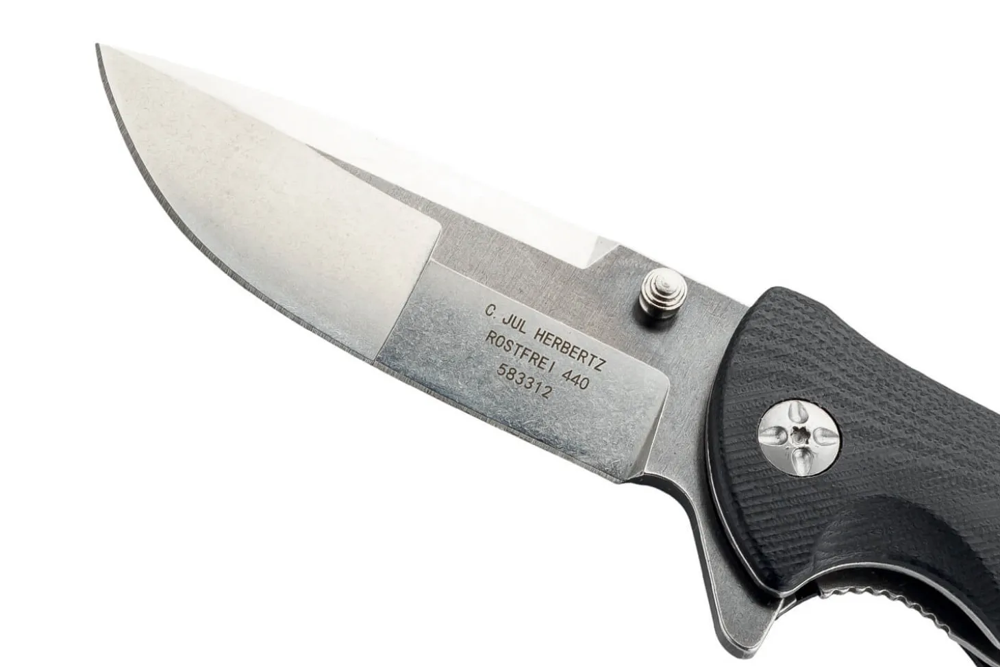 Couteau pliant Herbertz 583312 manche à rainures antidérapantes en G10 11,7cm + étui