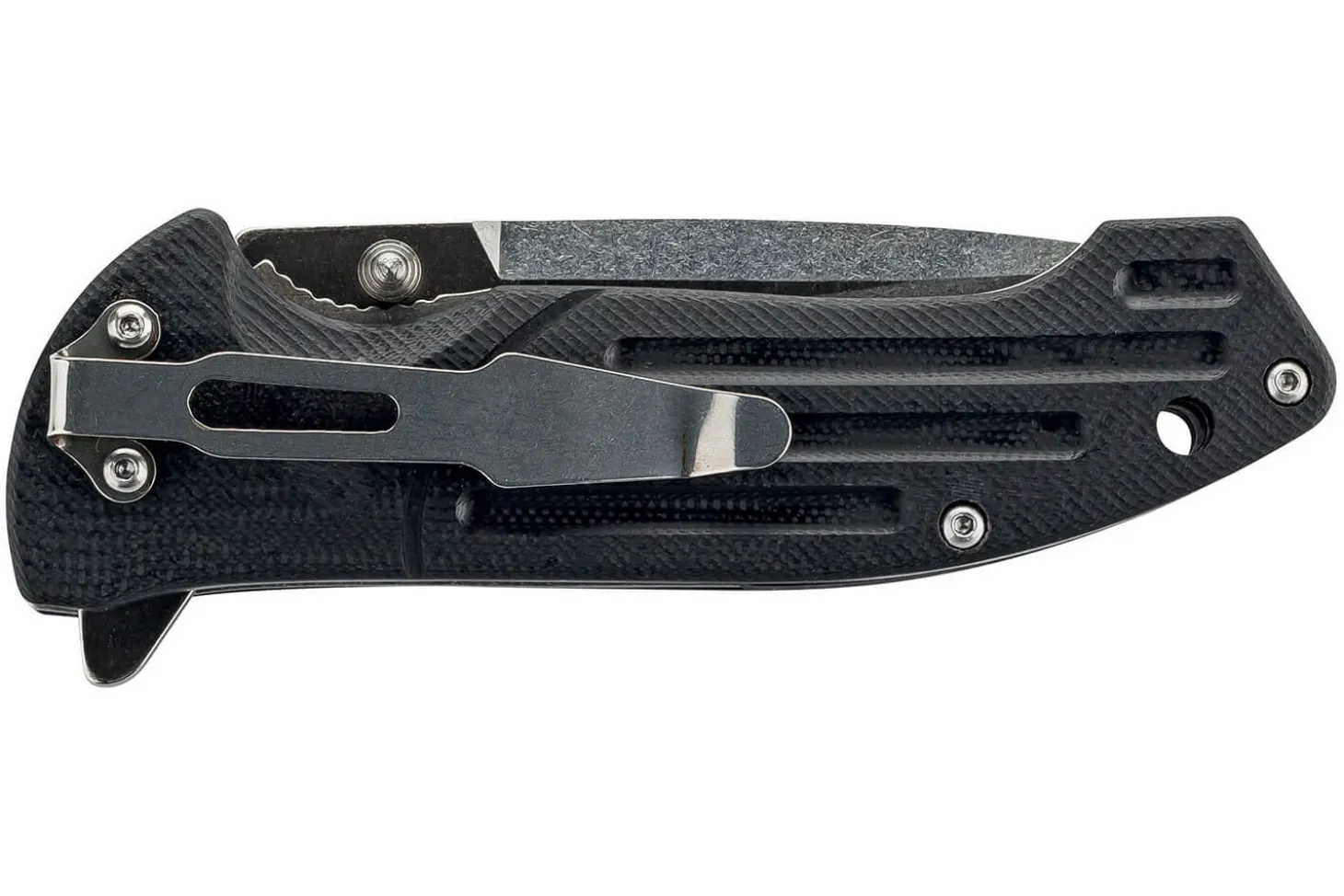 Couteau pliant Herbertz 583312 manche à rainures antidérapantes en G10 11,7cm + étui