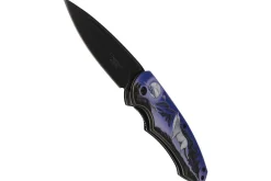 Couteau pliant Herbertz 587712 manche aluminium décoration 3D motif loup 11,5cm