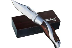 Couteau pliant Herbertz 203111 manche acier / pakkawood 11,2cm + coffret en bois