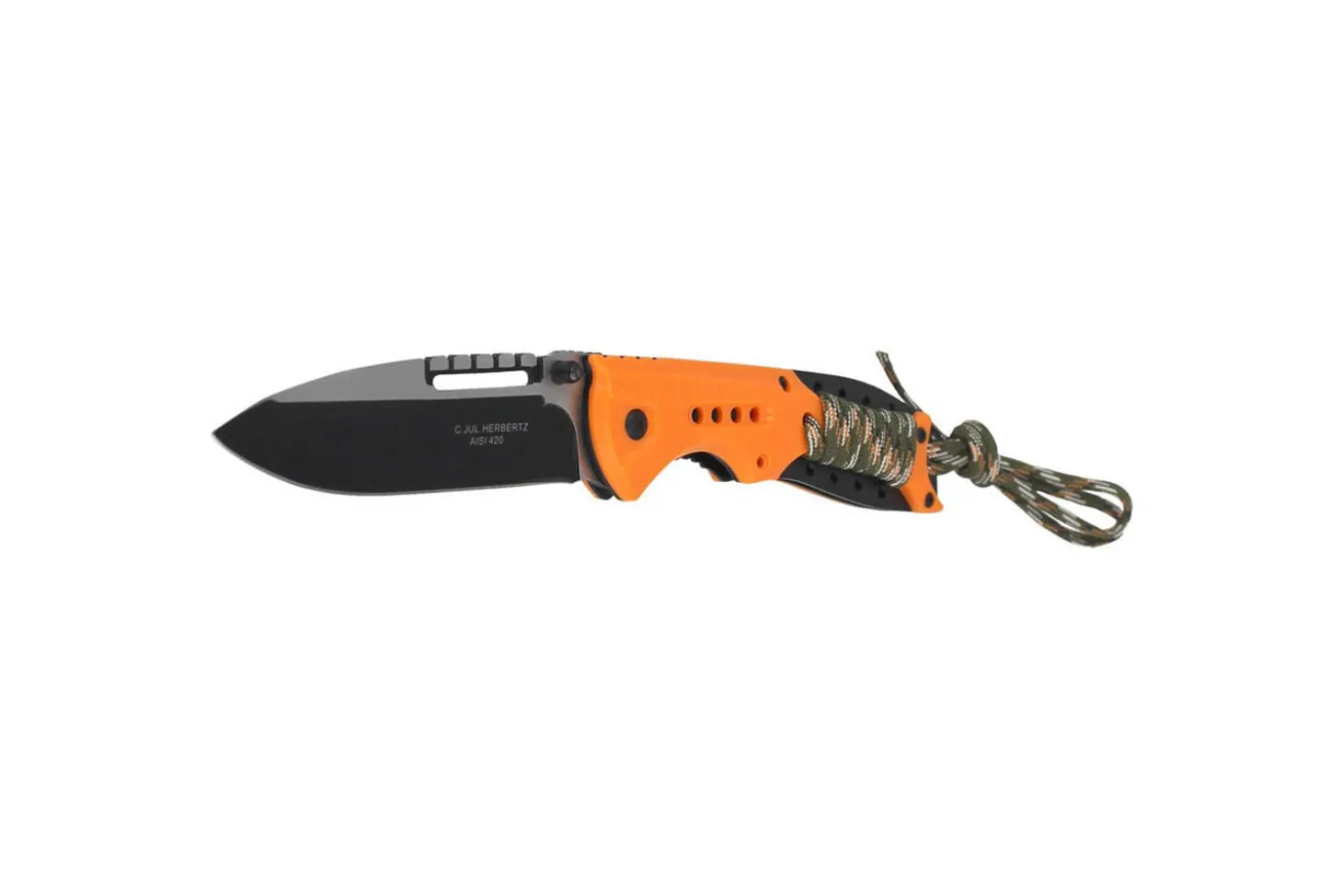 Couteau pliant Herbertz 564712 manche en ABS orange 12cm avec cordon