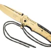 Couteau pliant Herbertz 567112 manche inox doré 12cm + lacet paracord