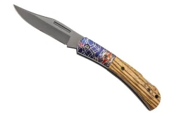 Couteau pliant Herbertz 595511 revêtement titane manche zebrawood à motif 11cm