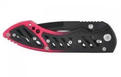 Couteau pliant Herbertz 240811 semi denté manche métal noir/rouge 11cm