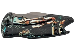 Couteau pliant Herbertz 592709 tout inox motif "Grim Reaper" la grande faucheuse 9cm + décapsuleur
